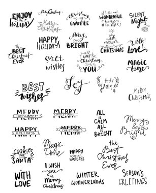 El yazısıyla yazılmış Noel yazı kümesi