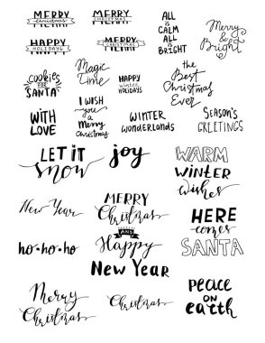 El yazısıyla yazılmış Noel yazı kümesi