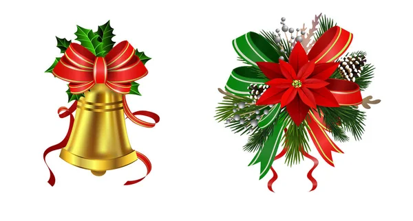 Feestelijke decoratie van Kerstmis van de kerstboom takken — Stockvector