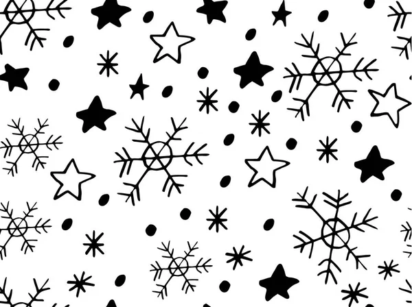 Snowflake simple seamless pattern — Stock Vector