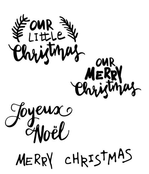 Juego de letras navideñas manuscritas — Vector de stock