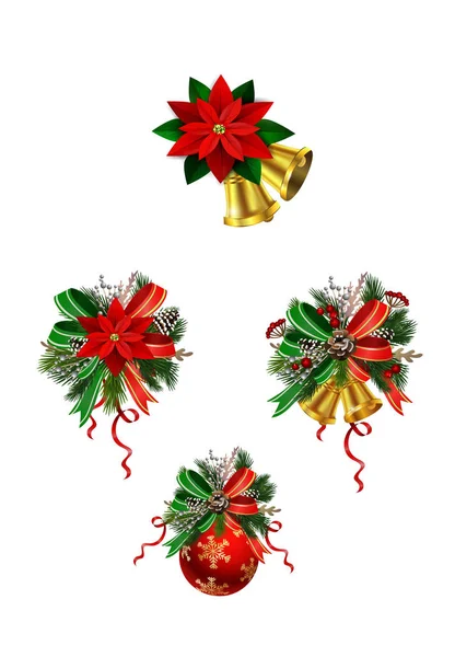 Slavnostní vánoční dekorace vánoční strom větví — Stockový vektor