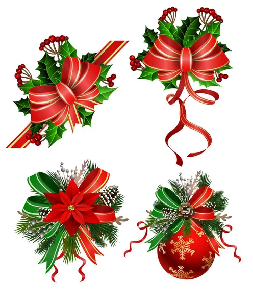 Świąteczne dekoracje świąteczne z gałęzi choinki — Wektor stockowy