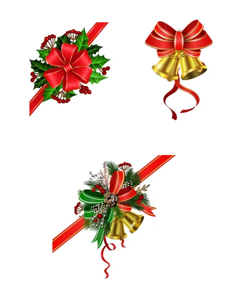 Decoración festiva de navidad de ramas de árbol de Navidad — Archivo Imágenes Vectoriales