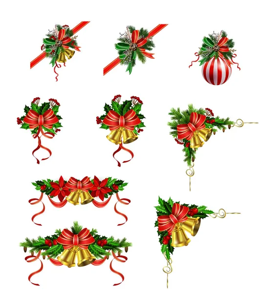 Feestelijke decoratie van Kerstmis van de kerstboom takken — Stockvector