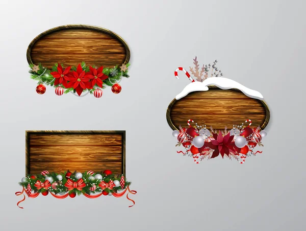 Vector tablero de Navidad de madera — Vector de stock