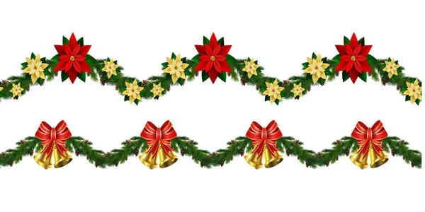 Navidad horizontal sin costura de fondo — Vector de stock