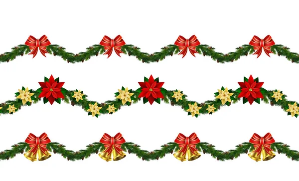 Navidad horizontal sin costura de fondo — Vector de stock