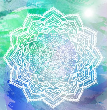 Modern dekoratif çiçek renk mandala.