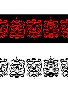 Vektör illüstrasyonu soyut Kuzey Amerika yerlisi kusursuz sınır çizimi