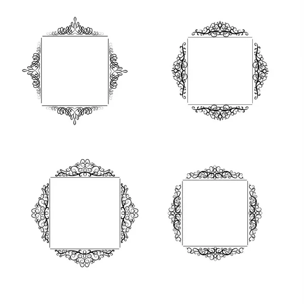 Vintage vector swirl frame set — Stock Vector