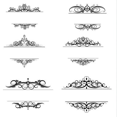 Vintage vektör girdap çerçeve kümesi