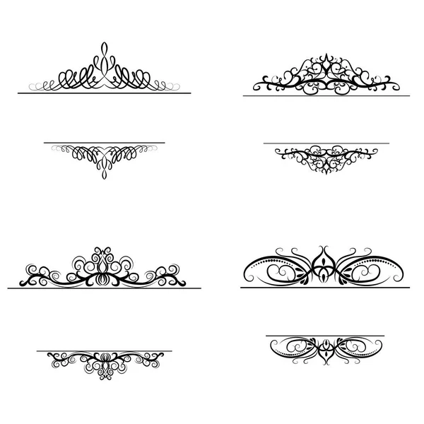빈티지 벡터 소용돌이 프레임 세트 — 스톡 벡터