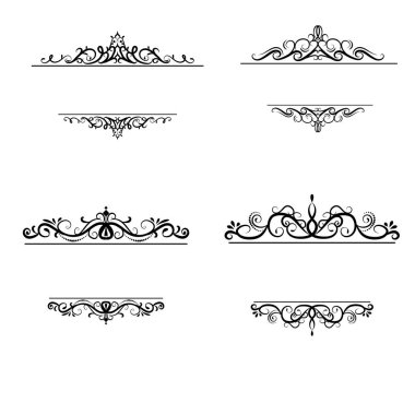 Vintage vektör girdap çerçeve kümesi