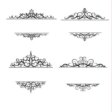 Vintage vektör girdap çerçeve kümesi