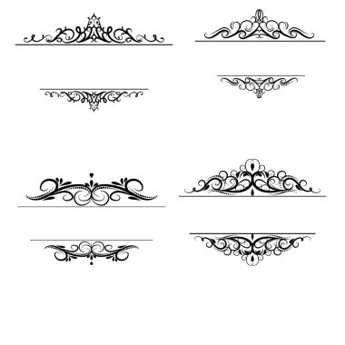 Vintage vektör girdap çerçeve kümesi