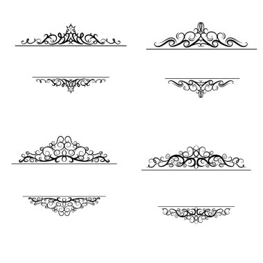 Vintage vektör girdap çerçeve kümesi