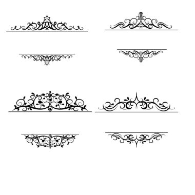 Vintage vektör girdap çerçeve kümesi