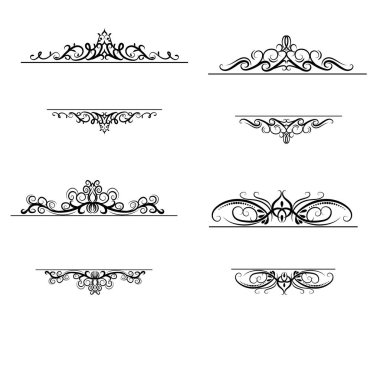 Vintage vektör girdap çerçeve kümesi