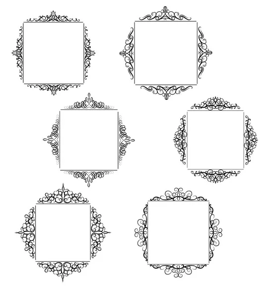 빈티지 벡터 소용돌이 프레임 세트 — 스톡 벡터
