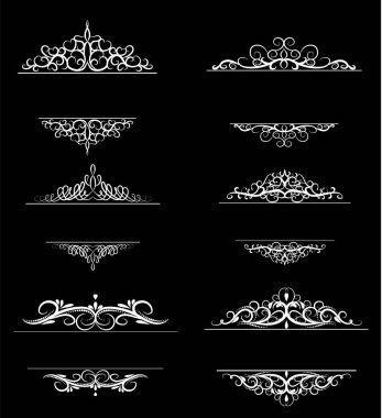 Vintage vektör girdap çerçeve kümesi