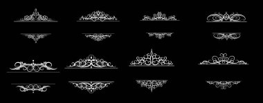 Vintage vektör girdap çerçeve kümesi