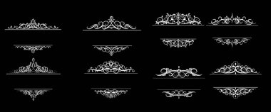 Vintage vektör girdap çerçeveyi siyah arka plan üzerine ayarla