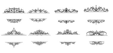 Vintage vektör girdap çerçeve kümesi