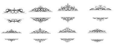 Vintage vektör girdap çerçeve kümesi