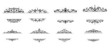 Vintage vektör girdap çerçeve kümesi