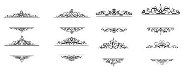 Vintage vektör girdap çerçeve kümesi