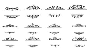 Vintage vektör girdap çerçeve kümesi