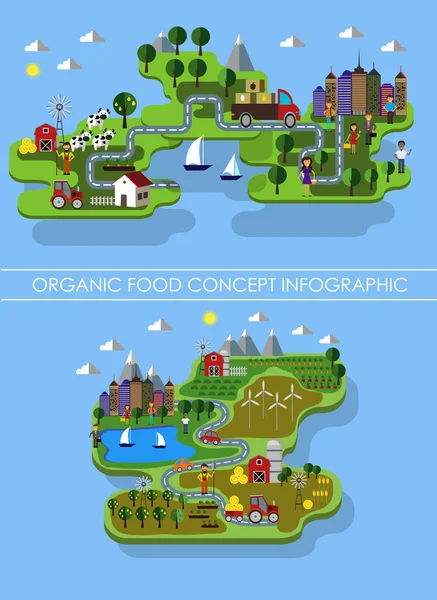 Természetes élelmiszer. infographic — Stock Vector