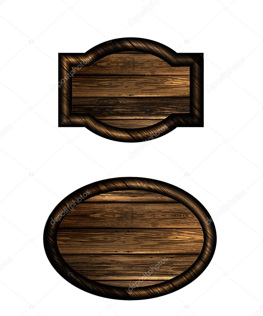 Vector realistic illustration of wooden signboard