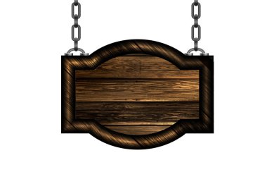 zincir ile ahşap bir iz. vektör