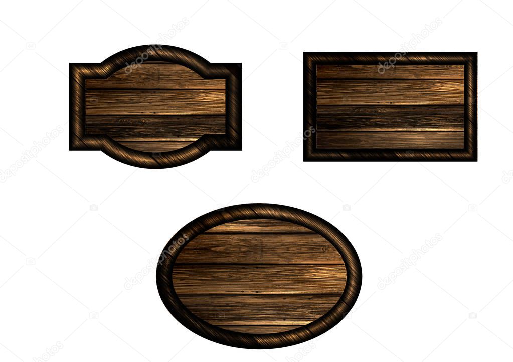 Vector realistic illustration of wooden signboard