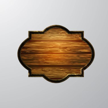 Ahşap tabelanın gerçekçi temsili