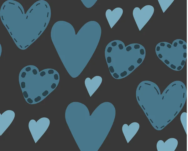 Abstract seamless pattern of hearts — Stock Vector