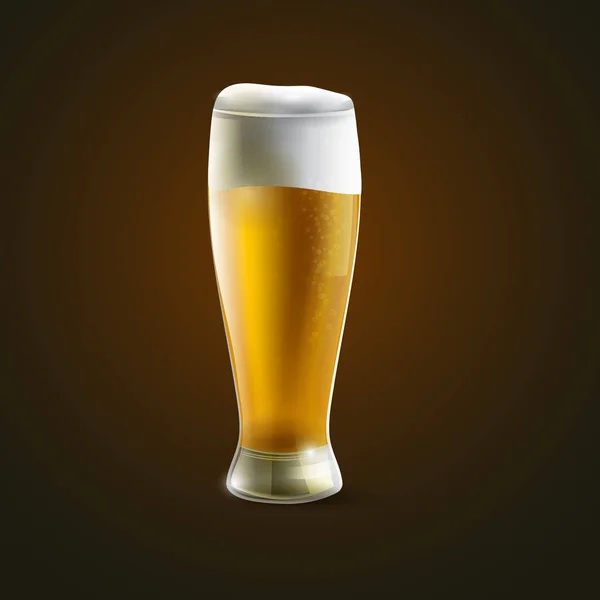 Стакан пива изолирован — стоковый вектор