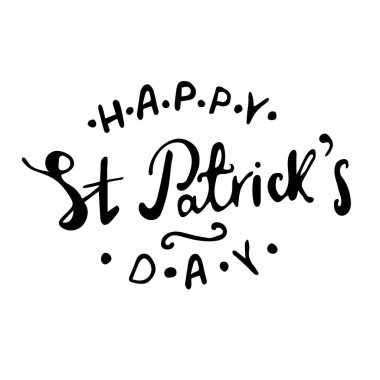 St Patrick s gün el yazısı tırnak poster vektör