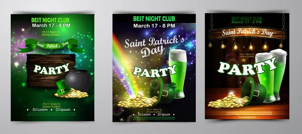 Ирландский праздник День Святого Патрика. Плакат для вечеринок, плакат для дискотеки — стоковый вектор