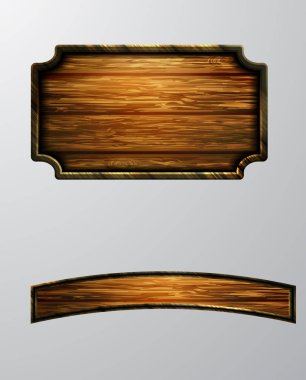 Ahşap tabelanın gerçekçi temsili