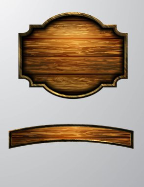 Ahşap tabelanın gerçekçi temsili