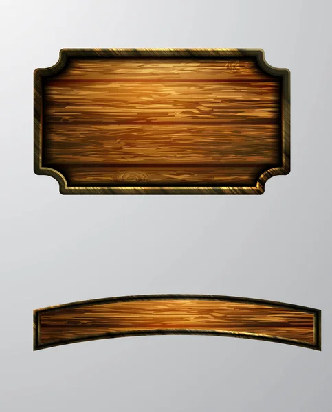 Ilustración realista vectorial del letrero de madera — Vector de stock