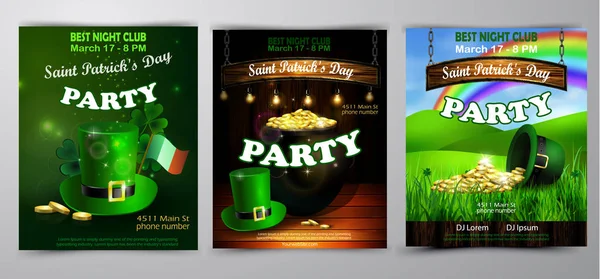 Vector St. Patrick s Day plantilla de diseño de póster — Archivo Imágenes Vectoriales