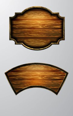 Ahşap tabelanın gerçekçi temsili