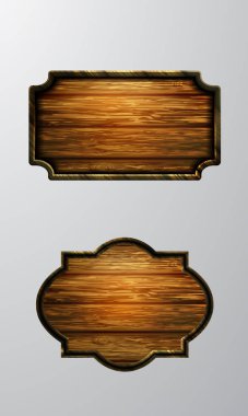 Ahşap tabelanın gerçekçi temsili