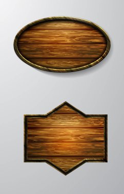 Ahşap tabelanın gerçekçi temsili