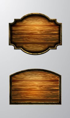 Ahşap tabelanın gerçekçi temsili