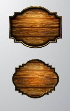 Ahşap tabelanın gerçekçi temsili